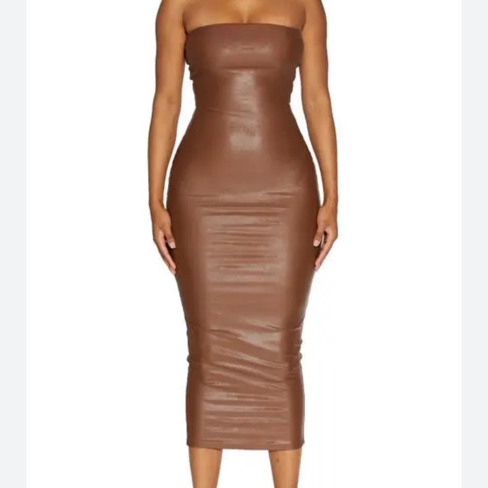 Brown naked wardrobe dress